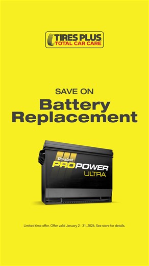 Winter weather is coming. Make sure your battery is ready before the snow hits. Enjoy limited time offer and book your appointment now! | Tires Plus