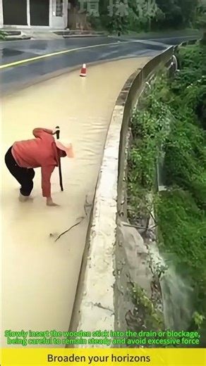 The process of cleaning up mud on the road