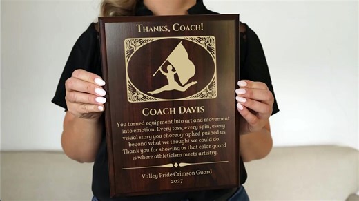 Color Guard Instructor Personalized Thank You Plaque | Team Award for Transforming Movement Into Art - Etsy