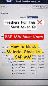 SAP MM question FAILS most interviews : How Do You Block Material Stock?😱Block Material Stock SAP MM