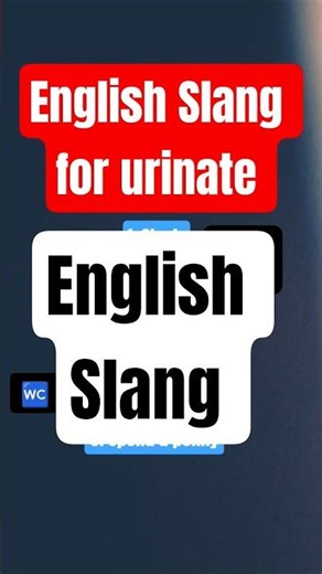 English Slang for urinate (toilet) #slang #english #language #englishwords #englishspeaking #viral