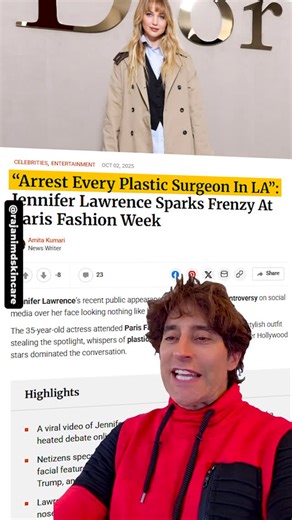 Dr. Anil Rajani | Jennifer Lawrence stepped out at Paris Fashion Week and the internet lost its mind. “Arrest every plastic surgeon in LA.” “She’s... | Instagram