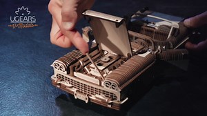 UGEARS Dream Cabriolet VM-05 Wooden 3D Puzzles for Adults - 3D Wooden Puzzles for Adults - Mechanical Model Car Kit - Retro 1950s Inspired DIY Craft, 3D Puzzle