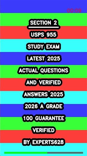 USPS 955 Study Exam Latest 2025 Actual Questions and Verified Answers 2025 2026 A Grade 100 Guarante