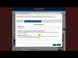 How To Add A New Agenda | FreeToastHost Tutorial | Toastmasters