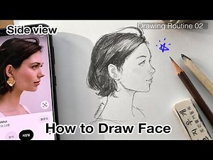 How to Draw a Semi-Realistic Portrait with Simple Method (Side view)