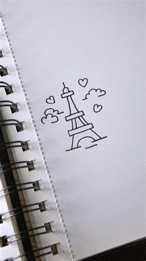 How To Draw The Eiffel Tower In 5 Minutes #drawing #tutorial #easy