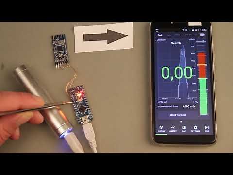 DEMO: Arduino, CC2541 (AT-09, HM10) Bluetooth-Module BLE and 'ATOM FAST' App as a geiger counter