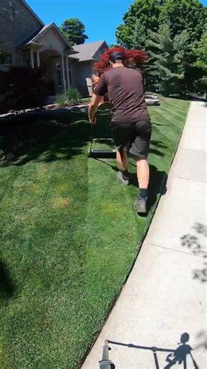 Building and using a homemade lawn roller for clean lawn lines