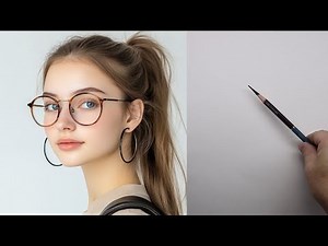 How to draw face Step by Step ( Wearing glasses ) | Easy Portrait Drawing Tutorial