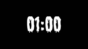 Compte à rebours d'une minute sur la typographie shlop en noir et blanc | Vidéo de stock Gratuit