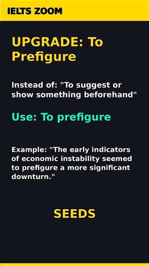 IELTS Band 9 Upgrade: To Prefigure