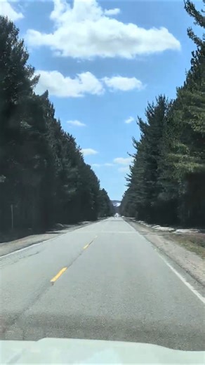 Beautiful drive. Can you see the ski Hill ahead? #puremichigan #midwestmoment