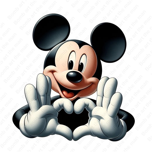Mickey Mouse Heart Hands Love Png, Heart Png Clipart, Lover Png, Instant Download - Etsy