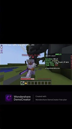 pvp and 1mint finish #viral #shorts #minecrafthindi