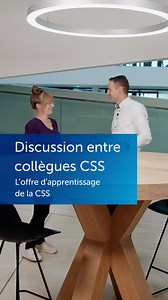 2.5K views | Qu’est-ce qui caractérise une bonne offre d’apprentissage? Lors de la discussion entre collègues CSS, Dominique et Hubert racontent comment la CSS rend possible l’apprentissage tout au long de la vie, grâce à des connaissances facilement accessibles et à une offre d’apprentissage optimisée.  | CSS partenaire santé | Facebook