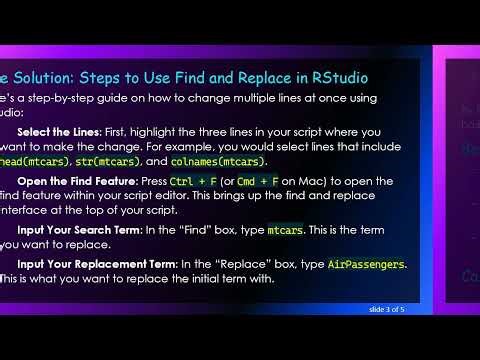 Efficiently Use Find and Replace for Multiple Lines in R and RStudio