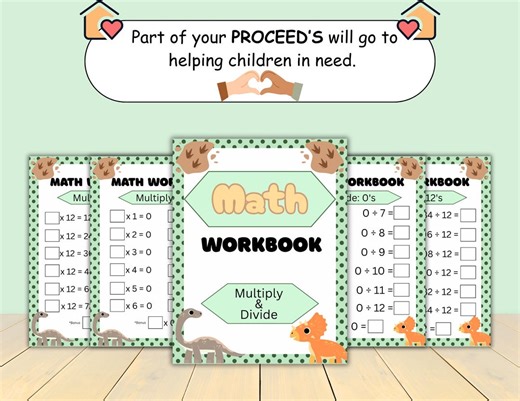 Kids Math Workbook: Divide/multiply From 0-12. School Worksheets. Home Schooling. Educational Fun. Different Themes. Multiplication/division - Etsy UK