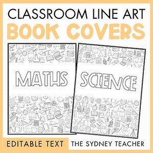 Binder Cover / Book Covers / Notebook Title Page - Editable Template 9 Subjects