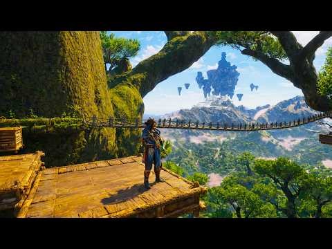 Enshrouded Tree Village Rope Bridge Longplay | Full Treehouse Connection Build | Part 45