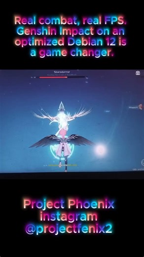 Genshin Impact Combat on Debian 12! #linuxgaming #gamingoptimization #shorts #gaming