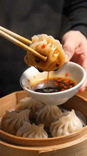 Relaxing Dumpling Eating ASMR 🥟✨ #zentine #asmrshorts #food