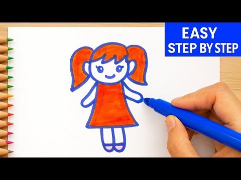 🎀 Doll Drawing | Easy Step by Step Sketch