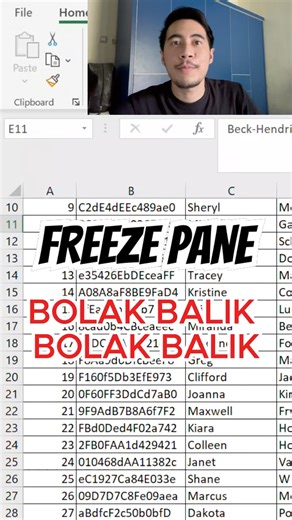 Microsoft Excel Freeze Pane Tutorial✨