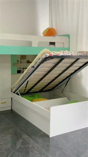 🏡インテリアシェア：収納ベッド＆二段ベッド🛏️6㎡の小さな寝室でも合理的レイアウトが超重要‼️ #home #暮らしチャンネル #homedecor #おしゃれ#ベッド #furniture