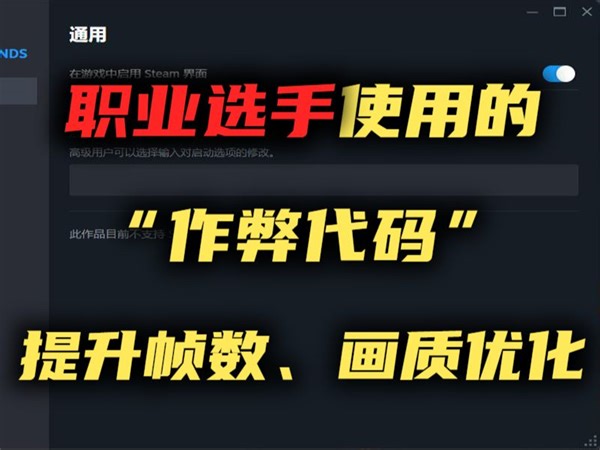 使用“作弊代码”提升帧数、优化画质！