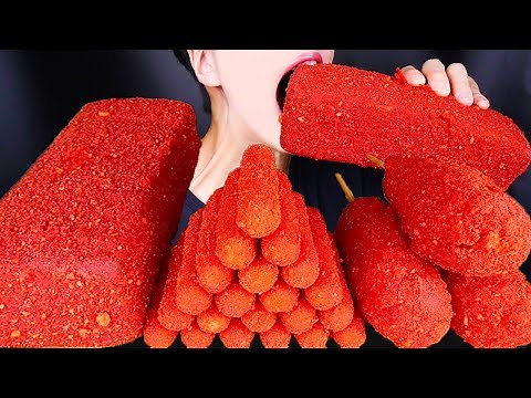 ASMR GIANT HOT CHEETOS SAUSAGE CHEESE STICKS CORN DOGS MUKBANG 치토스 소세지 먹방チートスソーセージ 咀嚼音 EATING SOUNDS