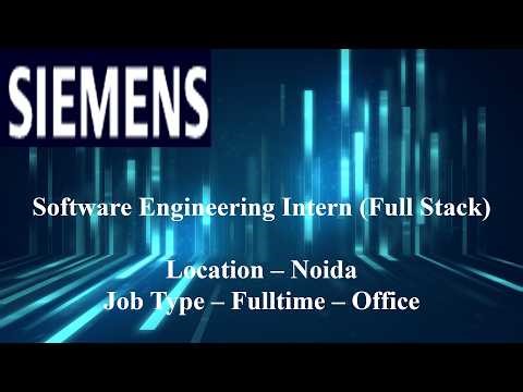 SIEMENS | Internship - Full Stack | Students from B.E Computer Science & Related Subjects |