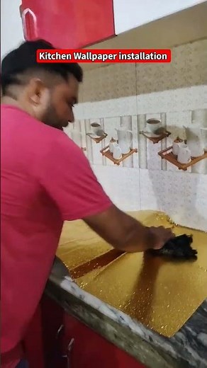 kitchen Wallpaper easy to install #3dwallpaper #wallpaper #decoration #viral #modernwallpaper