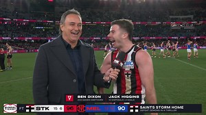 "He's the best player in the world... he's the GOAT." 🐐 Jack Higgins with one of the best post-match interviews you'll see. | AFL