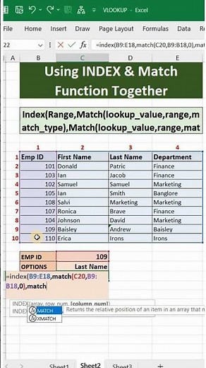Using Match & Index Function Together
