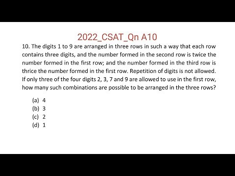 2022_IAS_Qn A10. The digits 1 to 9 are arranged in three rows in such a way that each row contains