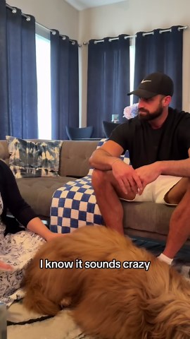 Undercover at a dog psychic 🐶🔮 #petpsychic #dogdad #goldendoodle