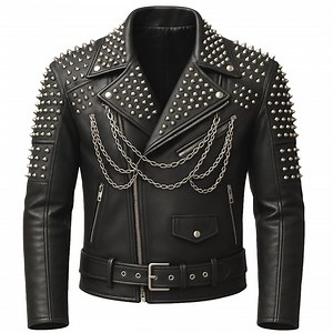 Men's Studded Leather Biker Jacket | Handmade Punk Rock Motorcycle Coat - Etsy