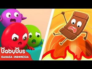Coklat Sedang Dalam Bahaya, Ayo Permen Pelangi Bergerak! | Lagu Anak | BabyBus Bahasa Indonesia