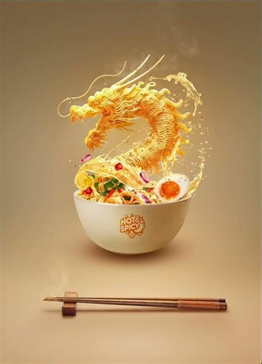 Dragon Spicy Noodles - Photoshop Project