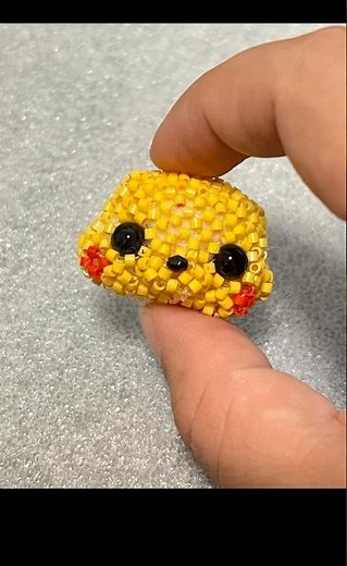ピカチュウビーズヘッドの作り方 #pokemon #diy #pikachu #yellow #shorts #beads