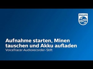 Aufnahme starten Minen tauschen und Akku aufladen VoiceTracer Audiorecorder-Stift DVT1600