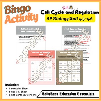 AP Biology Unit 4.5-4.6 Bingo Activity: Cell Cycle and Regulation