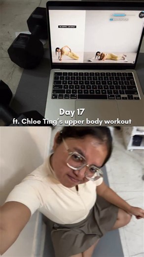 Sankhika on Instagram: "Day 17/21 of my weight loss journey ft. Chloe Ting’s upper body workout . . [ home workout for weight loss, fatloss tips , pcos , pcod , taylor swift, productive , fake it till you make it, healthy, diet] #weightlosstransformation #fitnesscommunity #healthyfood #healthylifestyle #21dayschallenge #healthandwellness #weightlossjourney #pcos #pcod #taylorswift #fakeittillyoumakeit #productive"