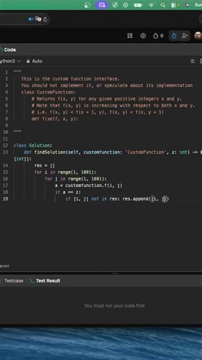 Leetcode 1237: Find Positive Integer Solution for a Given Equation