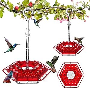 2023 New Hummingbird Feeder,30 Feeder Ports Hummingbird Feeders for Outdoors Hanging,Hummingbird feeders for Outside,Bird feeders for Outdoors Hanging,Hummingbird feeders Easy to Clean-2Pack