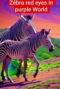 Zébra red eyes in purple World