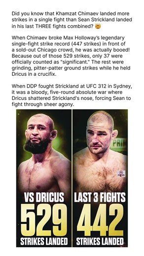 Khamzat landed more strikes than Sean Strickland