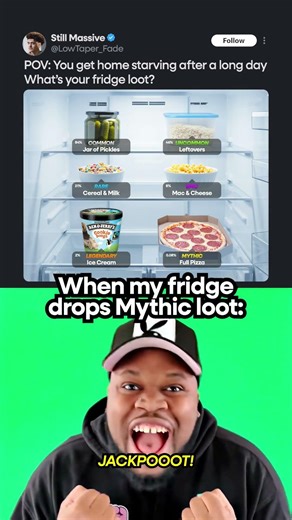 Opening The Fridge After A Long Day 🍕🍦