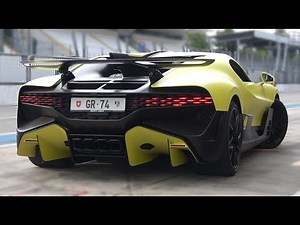 $5.8M Bugatti Divo Hypercar - Start Up, Exhaust Sound & Action at Monza Circuit!